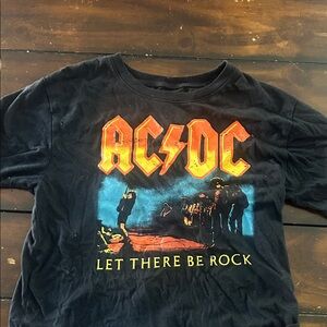 AC/DC Black Tee with Orange and Blue Design